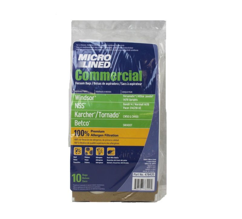 Bags, Paper, 10 Pack, For Windsor Versamatic VSP14, VSP18, DVC