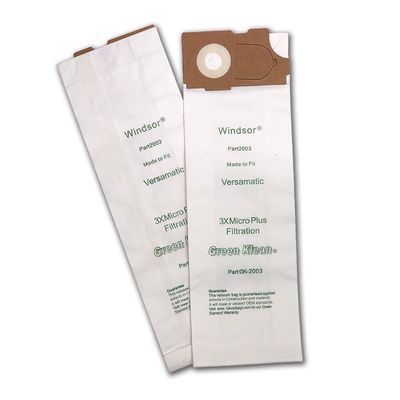 Bags, Paper, 10 Pack, For Windsor Versamatic VSP14, VSP18, Green Klean