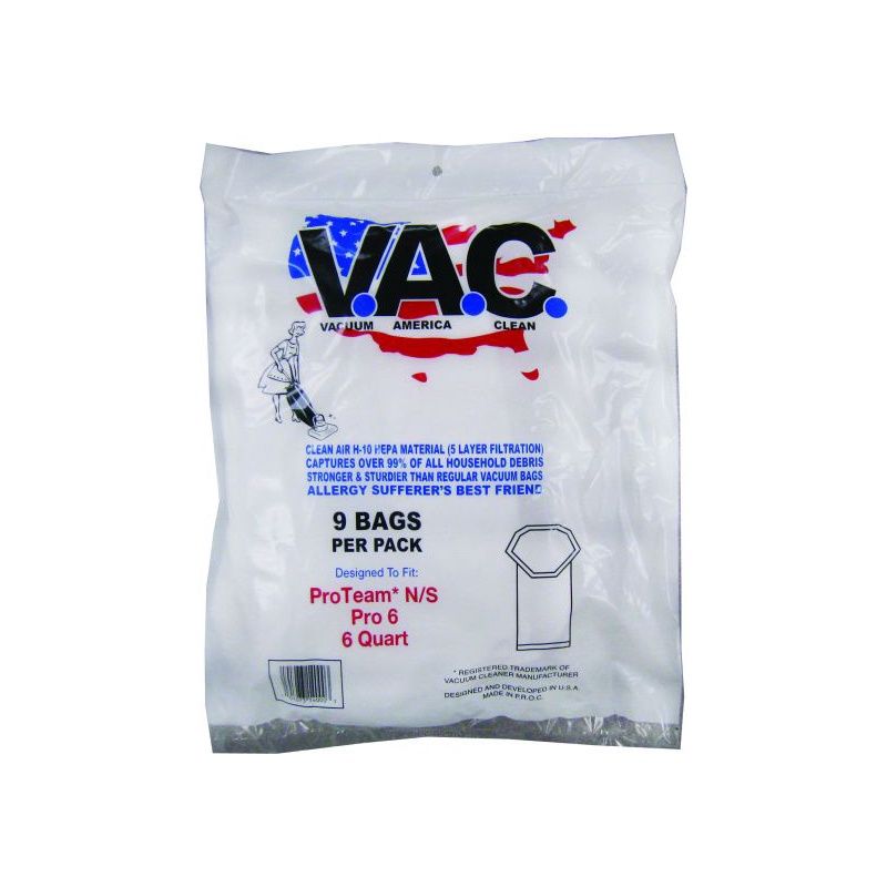 Bags, Cloth, Heart Shaped Collar, 10 Pack, For ProTeam Super Coach 6 Backpack Pro Series, VAC