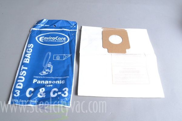 Bags, Paper, Type C, Type C-3, 3 Pack, For Panasonic MC-9500 Series, EnviroCare