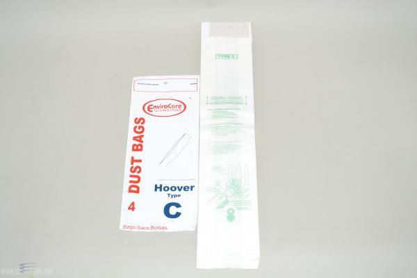 Bags, Paper, Type C, 4 Pack, For Hoover Upright Bottom Fill Convertible, EnviroCare