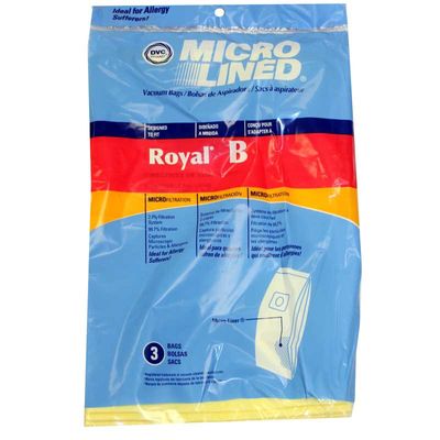 Bags, Paper, Type B, 3 Pack, For Hoover CH53000, W4707, U4730, C3120, Royal Top Fill 673, 7730, DVC