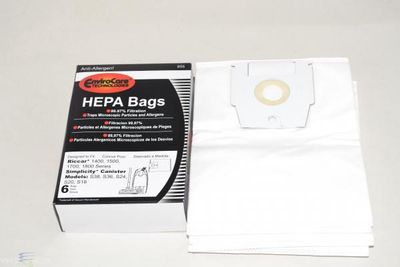 Bags, Cloth, Type H, 6 Pack, For Cirrus, Riccar 1400, 1500, 1700 Simplicity Shadow, Prowler, EnviroCare