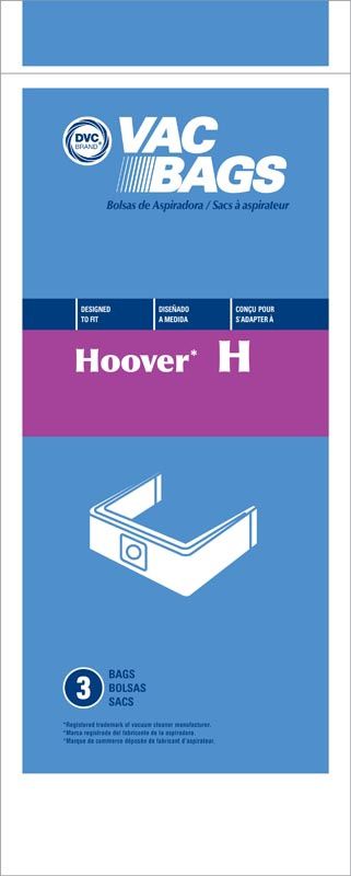 Bags, Paper, Type H, 3 pack, For Hoover Celebrity Canister, DVC