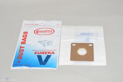 Bags, Paper, Type V, 3 Pack, For Eureka3800, 3900, 6700, 6800, 8000, 8200, 8900, EnviroCare
