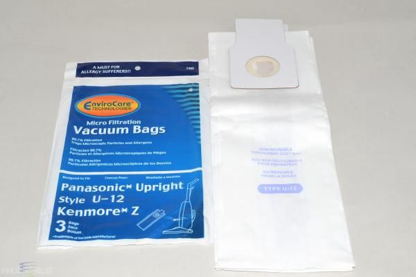 Bags, Paper, Type Z, Type U-12, Type, U14, 3 Pack, For Panasonic, Kenmore, EnviroCare