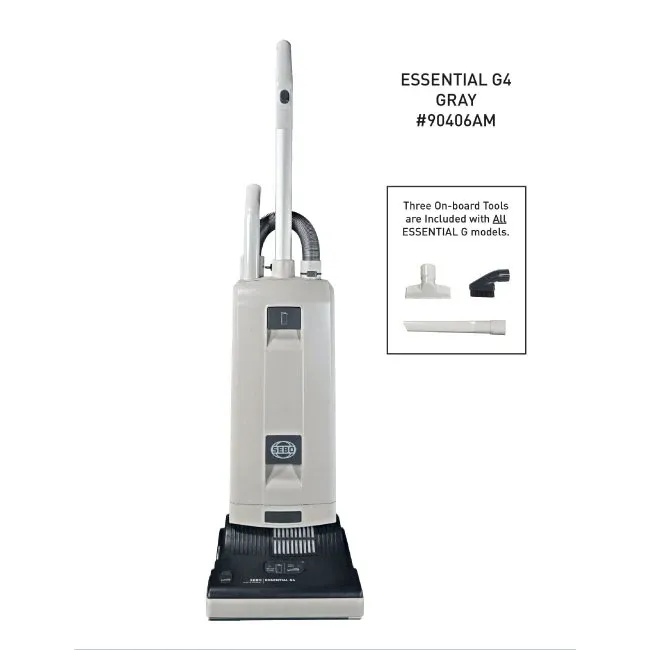 Sebo Essential G4, Grey, Upright Manual Height Adjustment Vacuum Sebo Essential G4, Grey, Upright Manual Height Adjustment Vacuum
