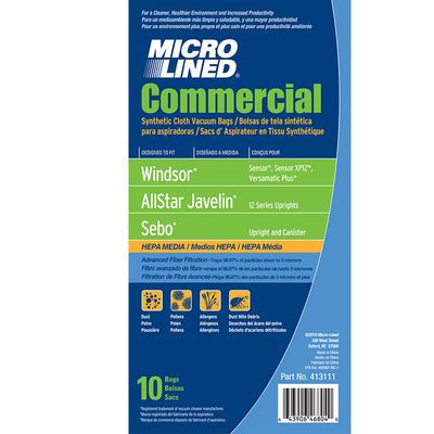 Bags, Cloth, Type RL, 10pk, Windsor Sensor Sebo G/X Karcher, DVC