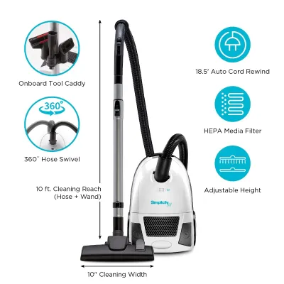 Simplicity Jill Compact Straight Suction Canister Vacuum