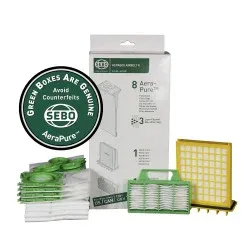Sebo HEPA Yearly Service Box Airbelt K (8 bags, HEPA+ Exhaust Filter)
