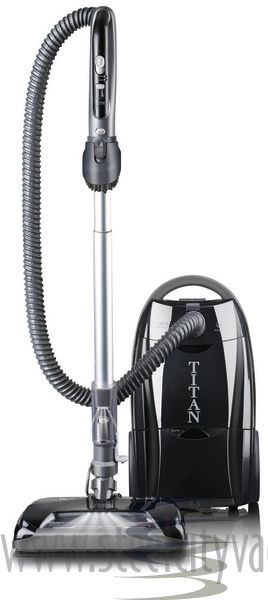 Titan T9500 Canister With Plush Power Nozzle, Black, Hepa, Bagged, 8' Hose, 14'' Cleaning Path, 2yr Warranty Titan T9500 Canister With Plush Power Nozzle, Black, Hepa, Bagged, 8' Hose, 14'' Cleaning Path, 2yr Warranty