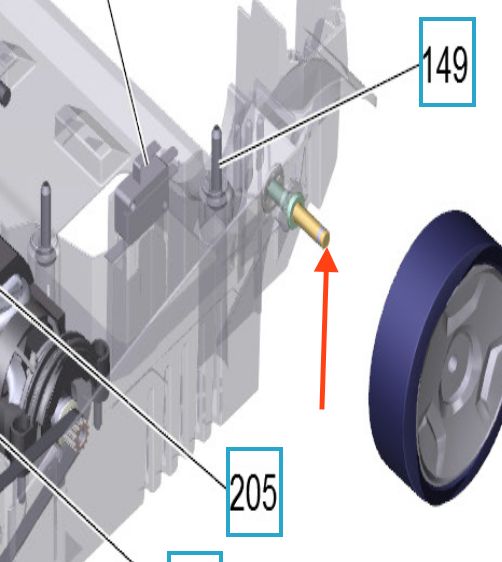 Axel Shaft, For Rear Wheels For CleanMax Champ & Tornado Single & Dual Motor Vacuums