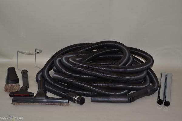 Central Vac Kit, Garage Kit, Titan T3, 50' Black Hose With Deluxe Tools