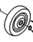 Wheel, 5" Grey Rubber, For NSS Floor Burnisher/Floor Machine