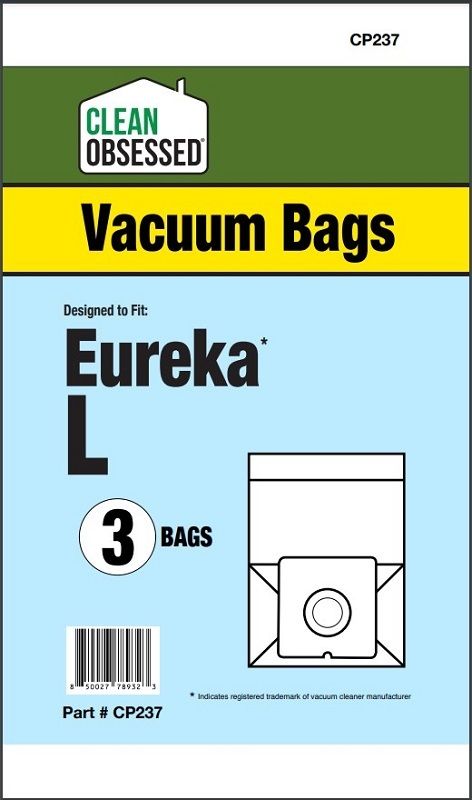 Bags, Paper, Type L, 3pk, Eureka Mini Mite 930, 965, Johnny Bee, CO Bags, Paper, Type L, 3pk, Eureka Mini Mite 930, 965, Johnny Bee, CO