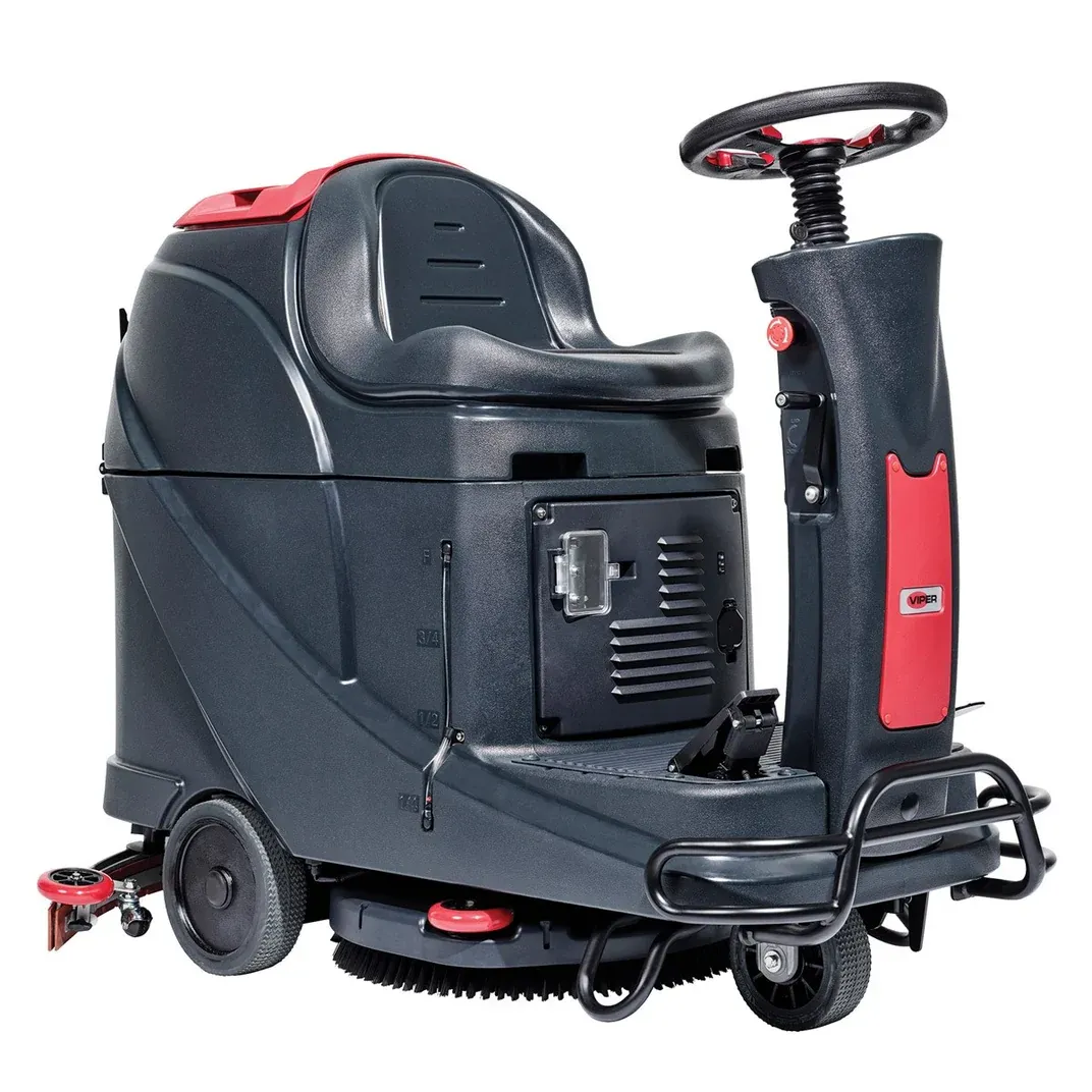 VIPER 56385073 AS530R: 20", 19-GALLON, MICRO-RIDER RIDE-ON SCRUBBER, PAD DRIVER + BRUSHES, 28" SQUEEGEE, ONBOARD CHARGER, 140 AH AGM BATTERIES, SCRUBBER