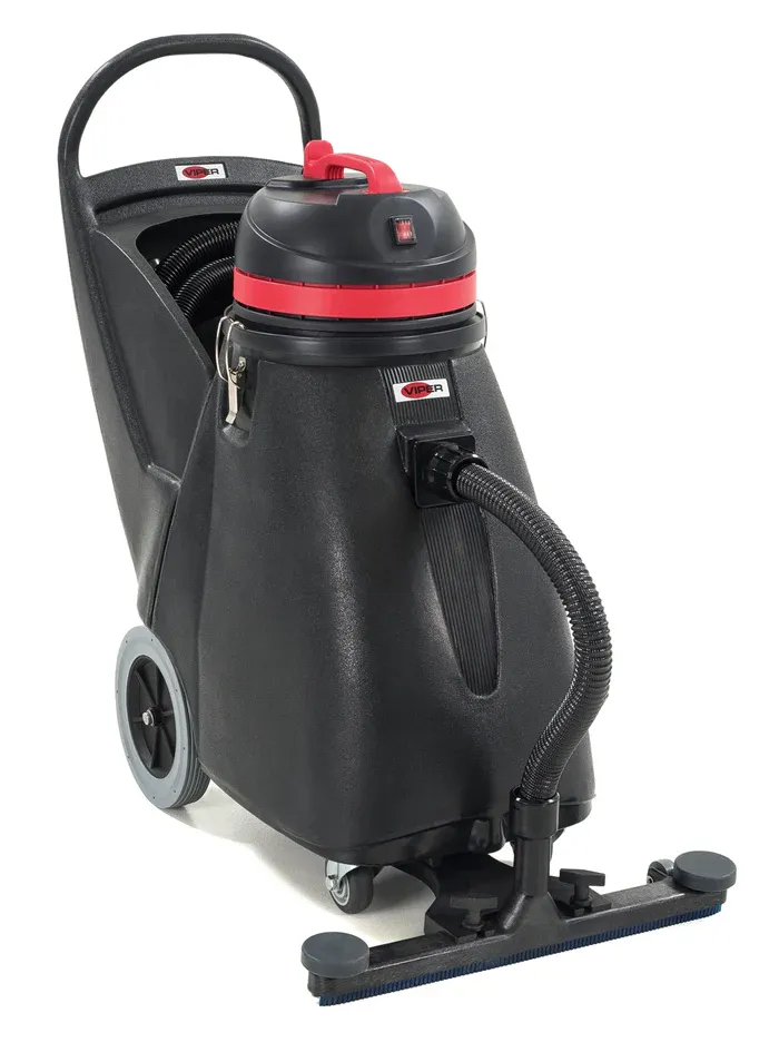 VIPER SN18WD 18-GALLON, 24" FRONT-MOUNT SQUEEGEE, 9' HOSE, KIT: CREVICE TOOL, DUST. BRUSH, WET/DRY PICK-UP TOOLS, WAND, SCRUBBER