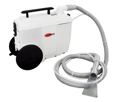 VIPER 50000591 1-GALLON PORTABLE SPOTTING EXTRACTOR, 10 ' VAC. AND SOL. HOSES, 4.0 VIPER 50000591 1-GALLON PORTABLE SPOTTING EXTRACTOR, 10 ' VAC. AND SOL. HOSES, 4.0 " HAND TOOL, BUILT IN WHEELS, SCRUBBER