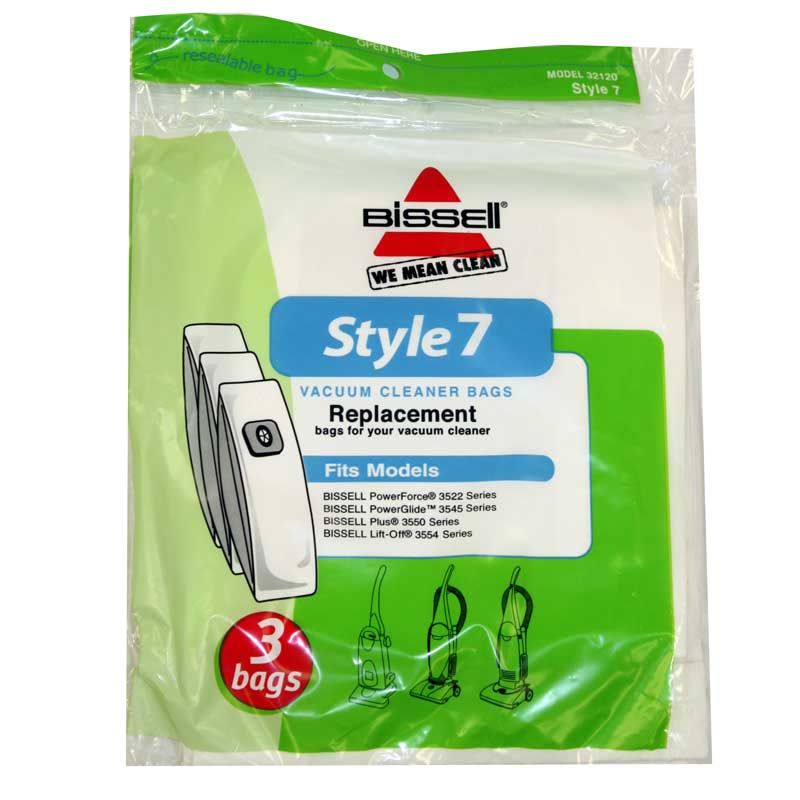 Bags, Paper, Type 1/4/7, Type U-3, Type U-6, Type U, 3pk, Bissell, Samsung 5000/7000, Riccar/Simplicity U-3, Panasonic Type U, U3, U6, Koblenze U800-U900, Powr-Flite PF-90, Bissell