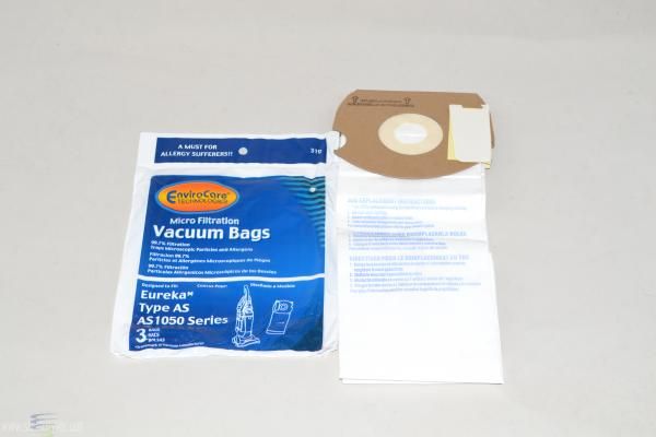Bags, Paper, Type AS, 3pk, Eureka Electrolux, EnviroCare Bags, Paper, Type AS, 3pk, Eureka Electrolux, EnviroCare