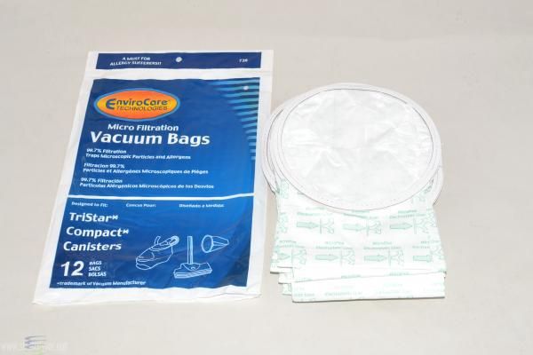 Bags, Paper, 12 Pack, For TriStar/Compact Vacuum, EnviroCare