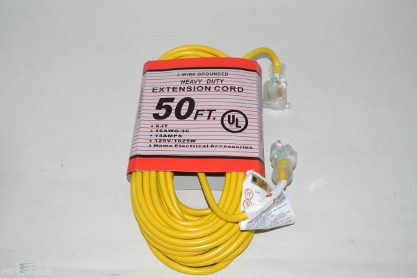 Cord, 50', 16/3, 300 Volt, Universal Replacement Extension Cord With Lighted Ends
