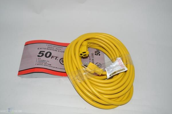 Cord, 50', 14/3, 600 Volt, Universal Replacement Extension Cord With Lighted Ends