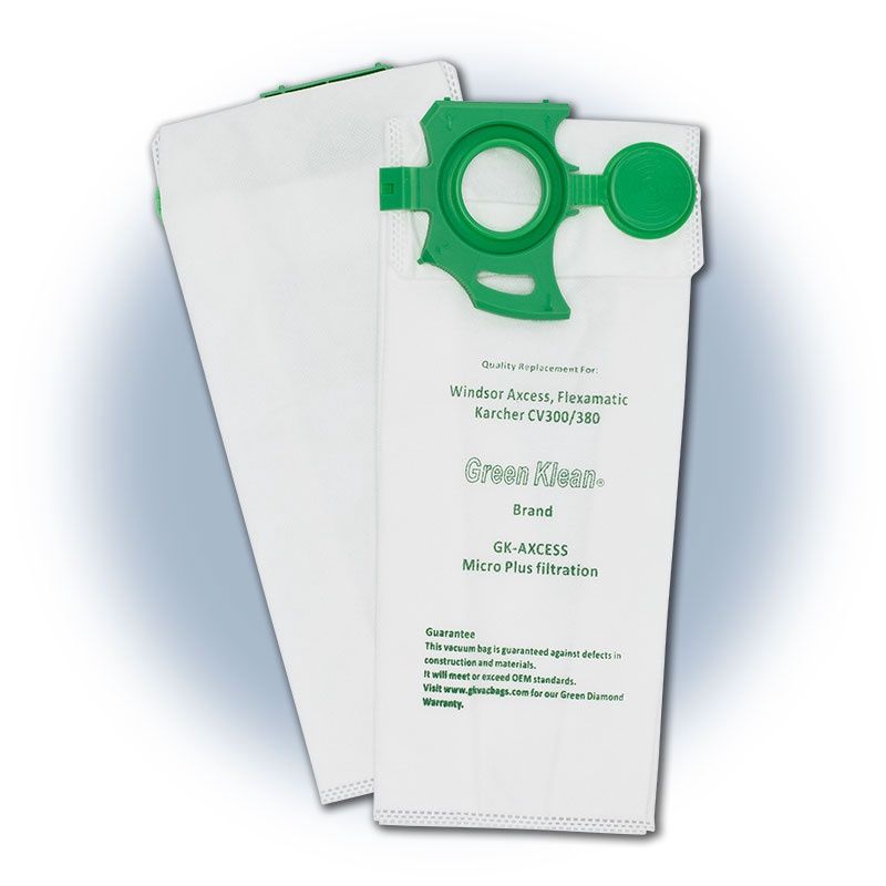 Bags, Cloth, 10pk, For Sebo Felix/Dart, Windsor Axcess, Karcher Cv300/380, Green Klean