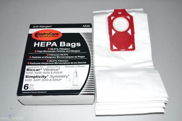 Bags, Cloth, Red Collar, 6pk, Riccar R30, Simplicity S30, EnviroCare