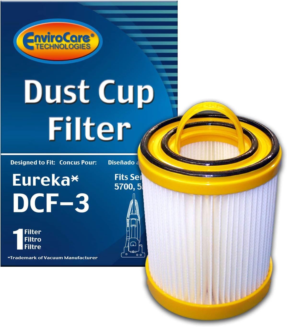 Filter, Dust Cup Filter, For Eureka DCF-3 Bagless, 5700, 5740, 5800, EnviroCare