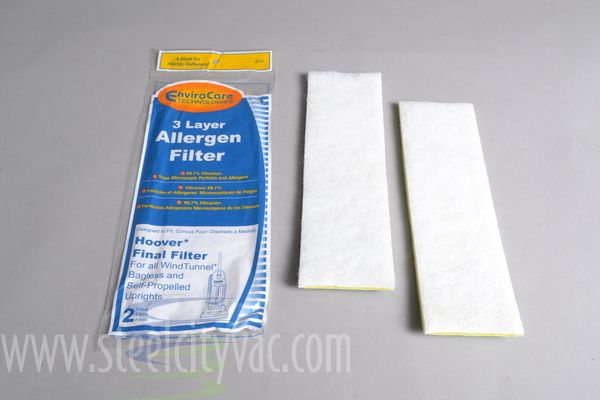 Filter, 2 Pk, For Hoover U5750, U5760, U6616-900 Upright Windtunnel, EnviroCare Filter, 2 Pk, For Hoover U5750, U5760, U6616-900 Upright Windtunnel, EnviroCare