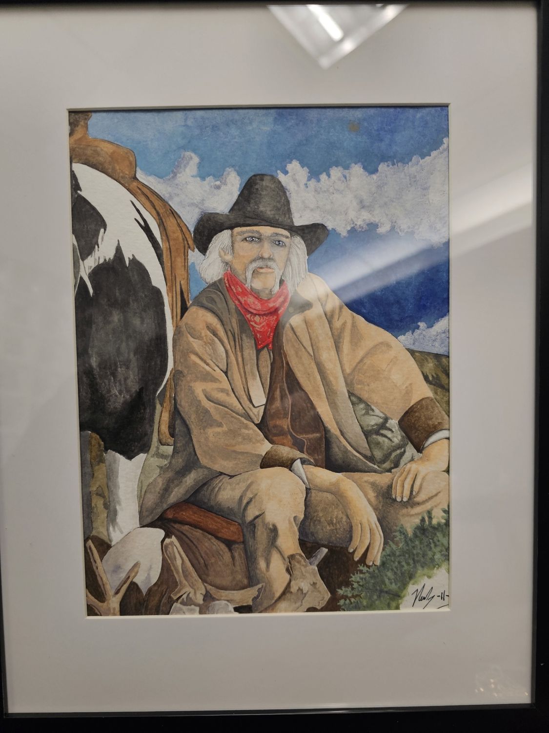 opaque water color micro realism, The cowboy