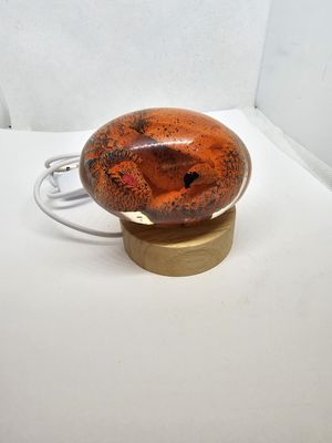 resin egg w/lighted stand