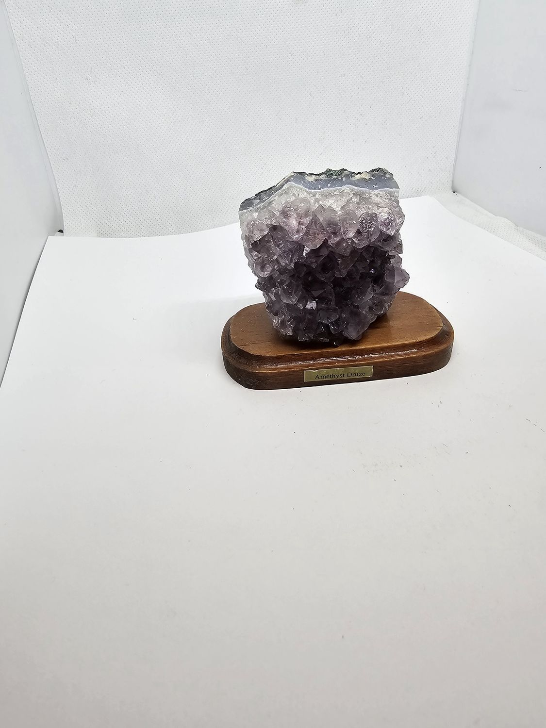 Amythest crystals on base