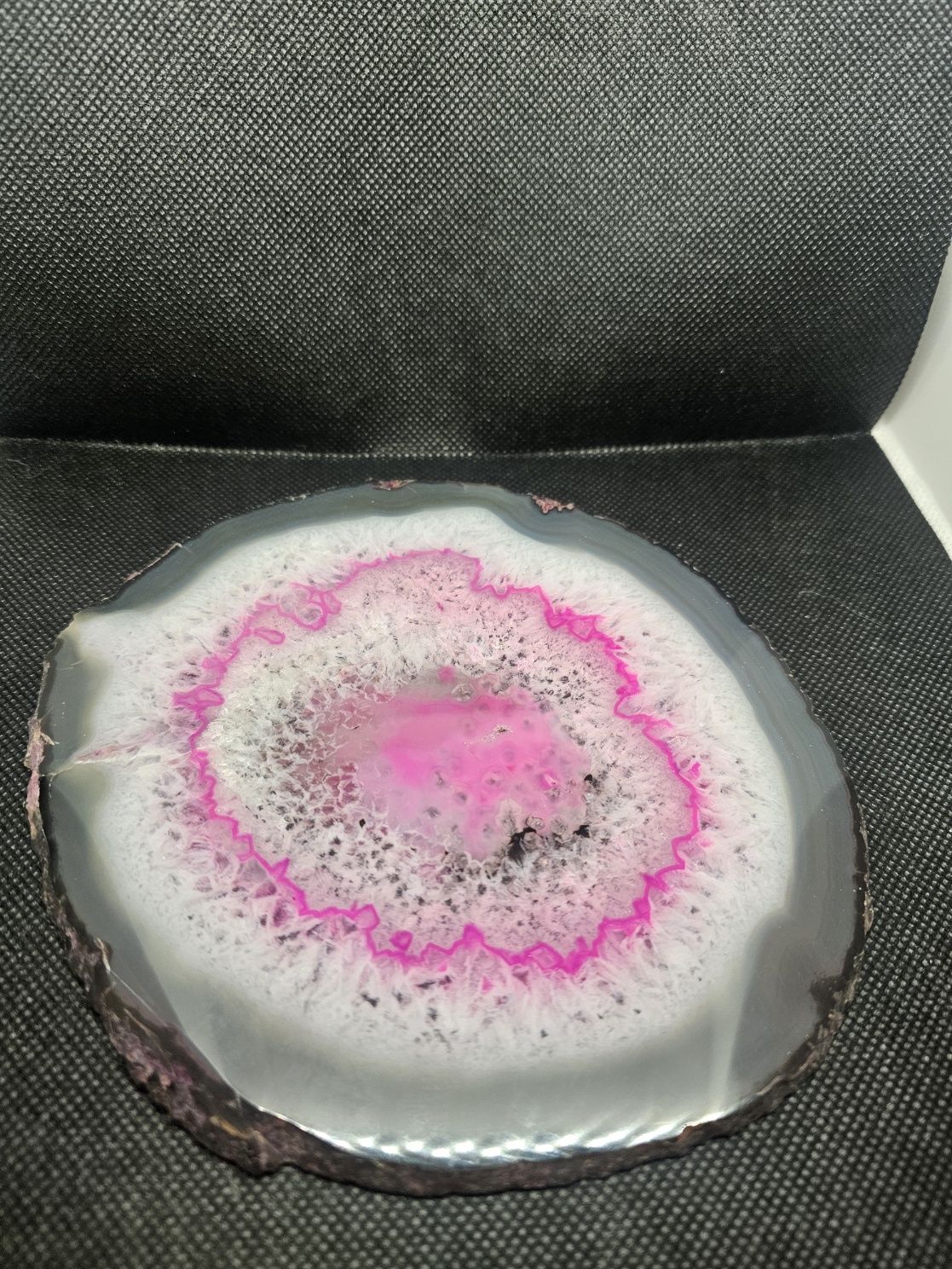pink agate slice 160mm