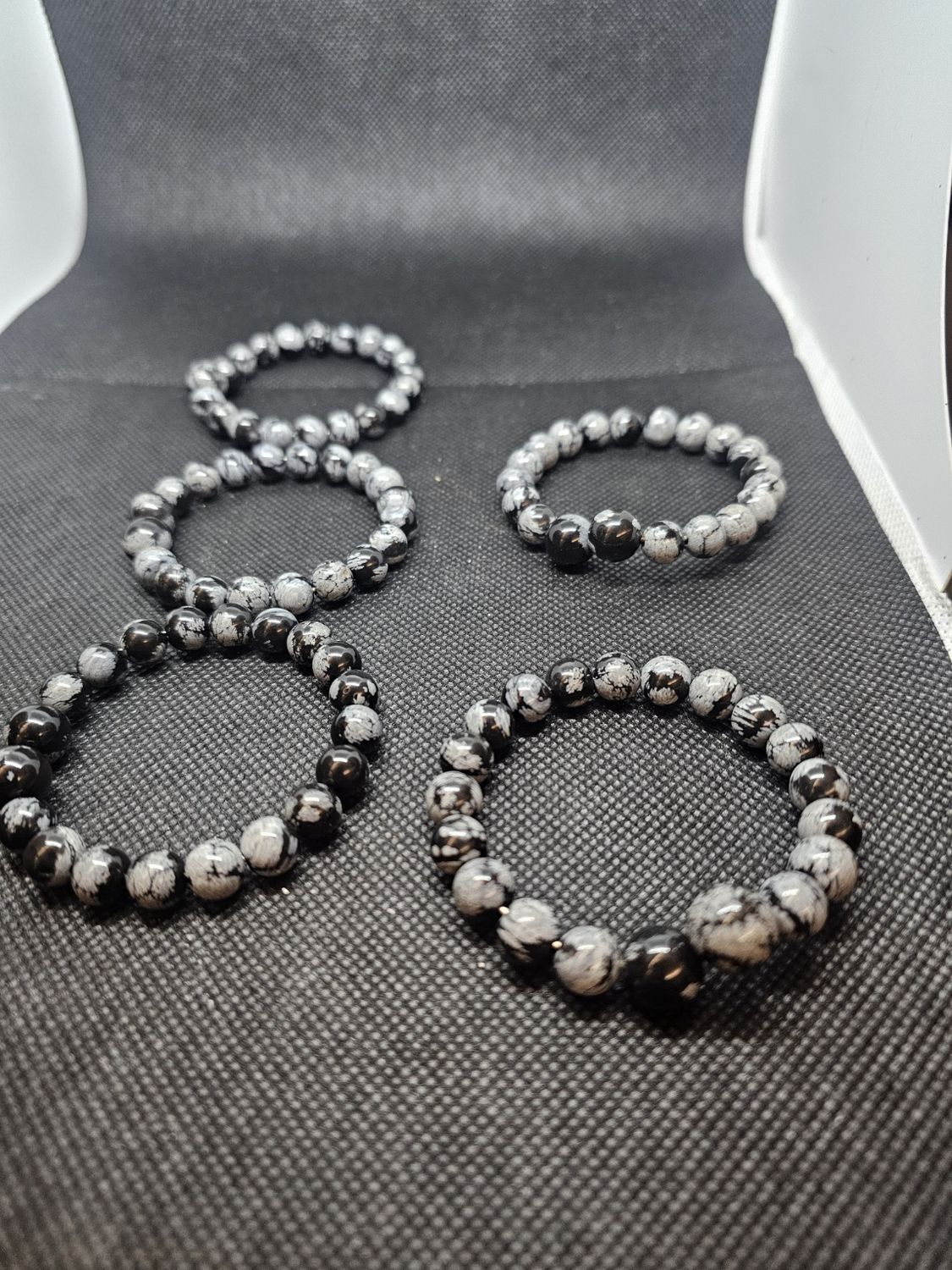 Snowflake obsidian bracelet