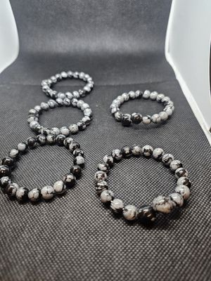 Snowflake obsidian bracelet