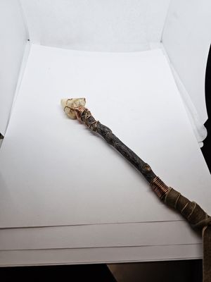 dogs tooth calcite copper wand