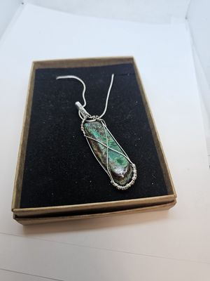 gem silica chrysocolla pendant