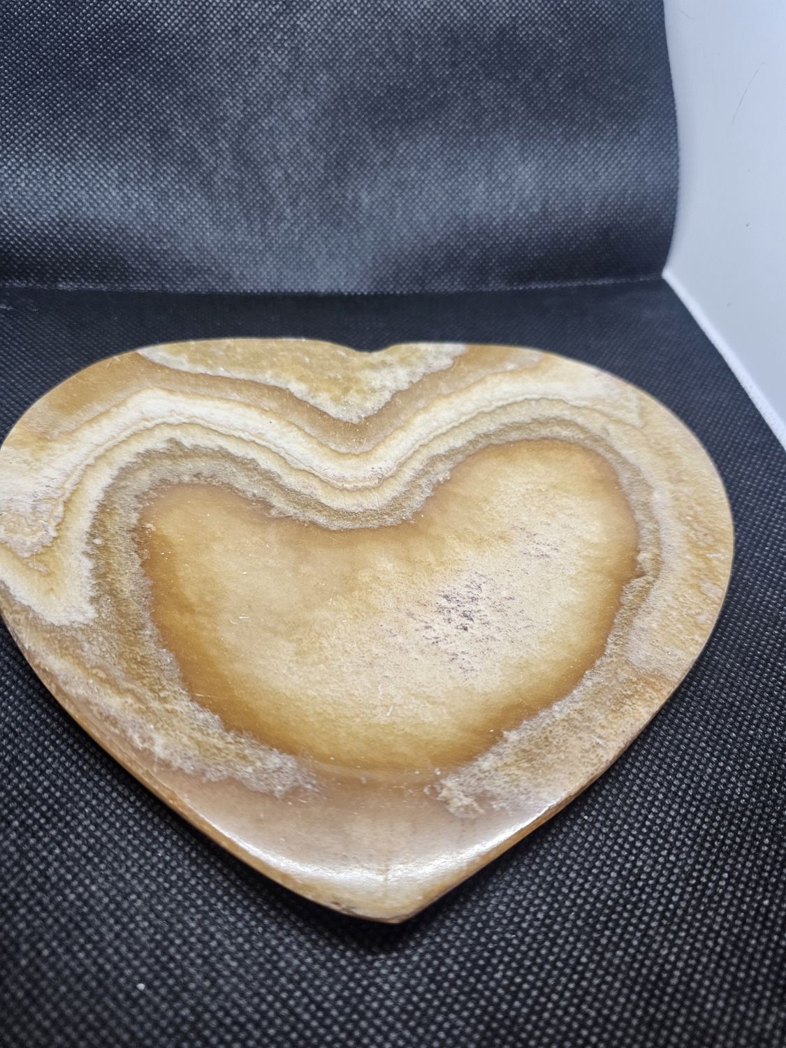 large chocolate calcite heart bowl