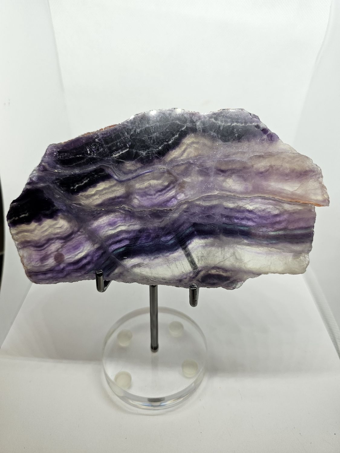 purple fluorite slab polished