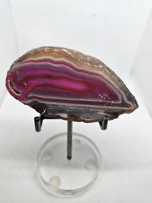dyed pink agate polished slab