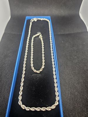 925 silver necklace and bracelet pair