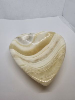 banded onyx heart bowl