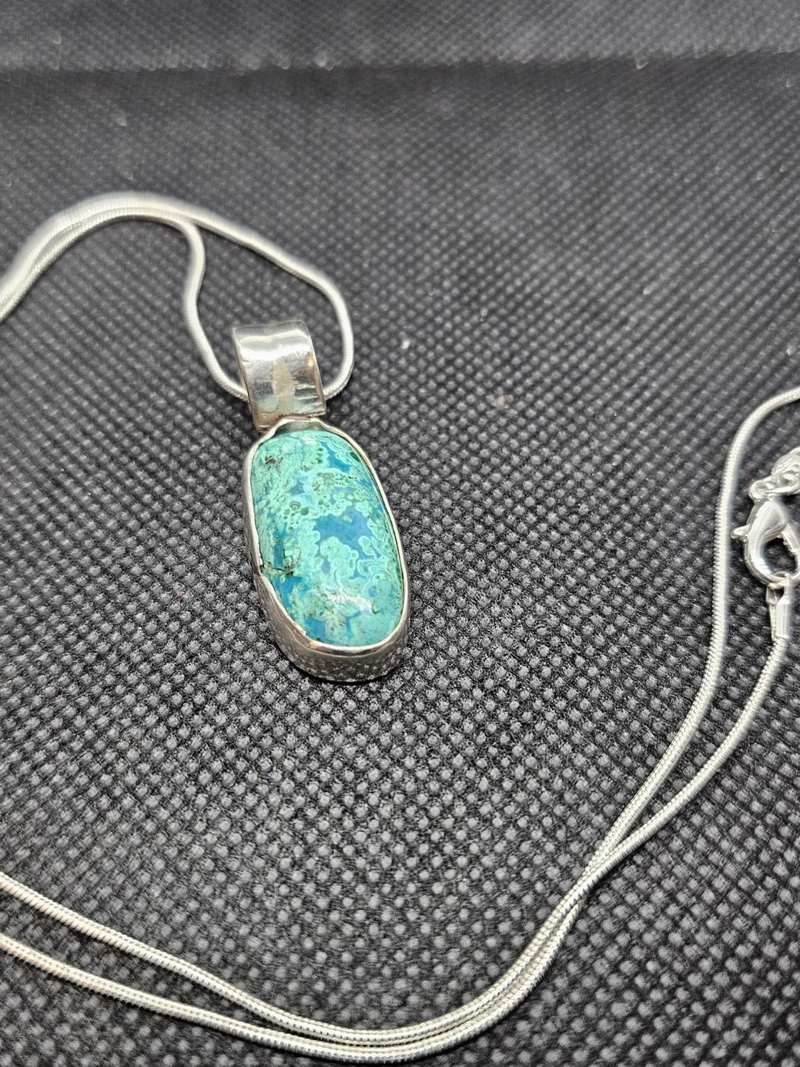 chrysocolla turquoise in silver