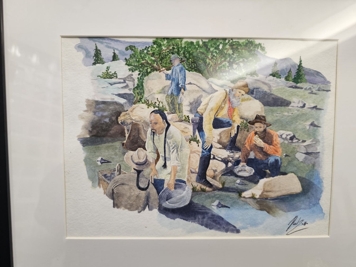 opaque water color micro realism, The prospectors