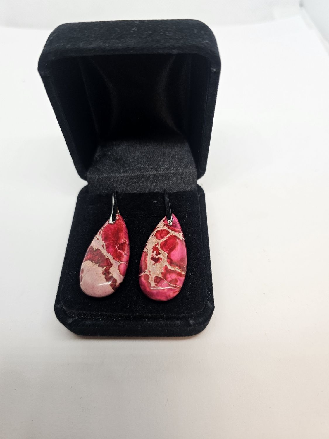 red jasper teardrop earrings