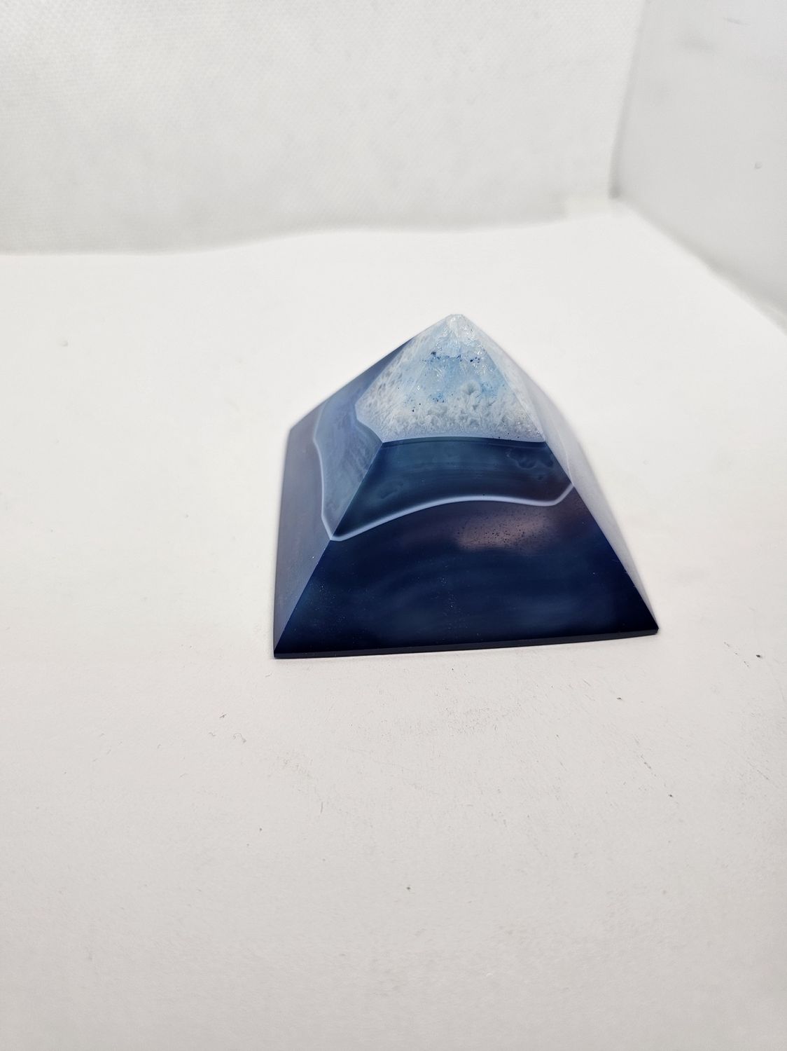 blue dyed agate pyramid
