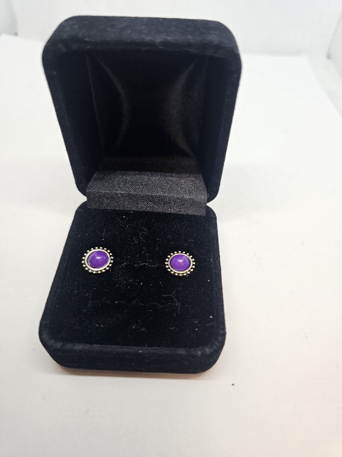 purple stone earrings
