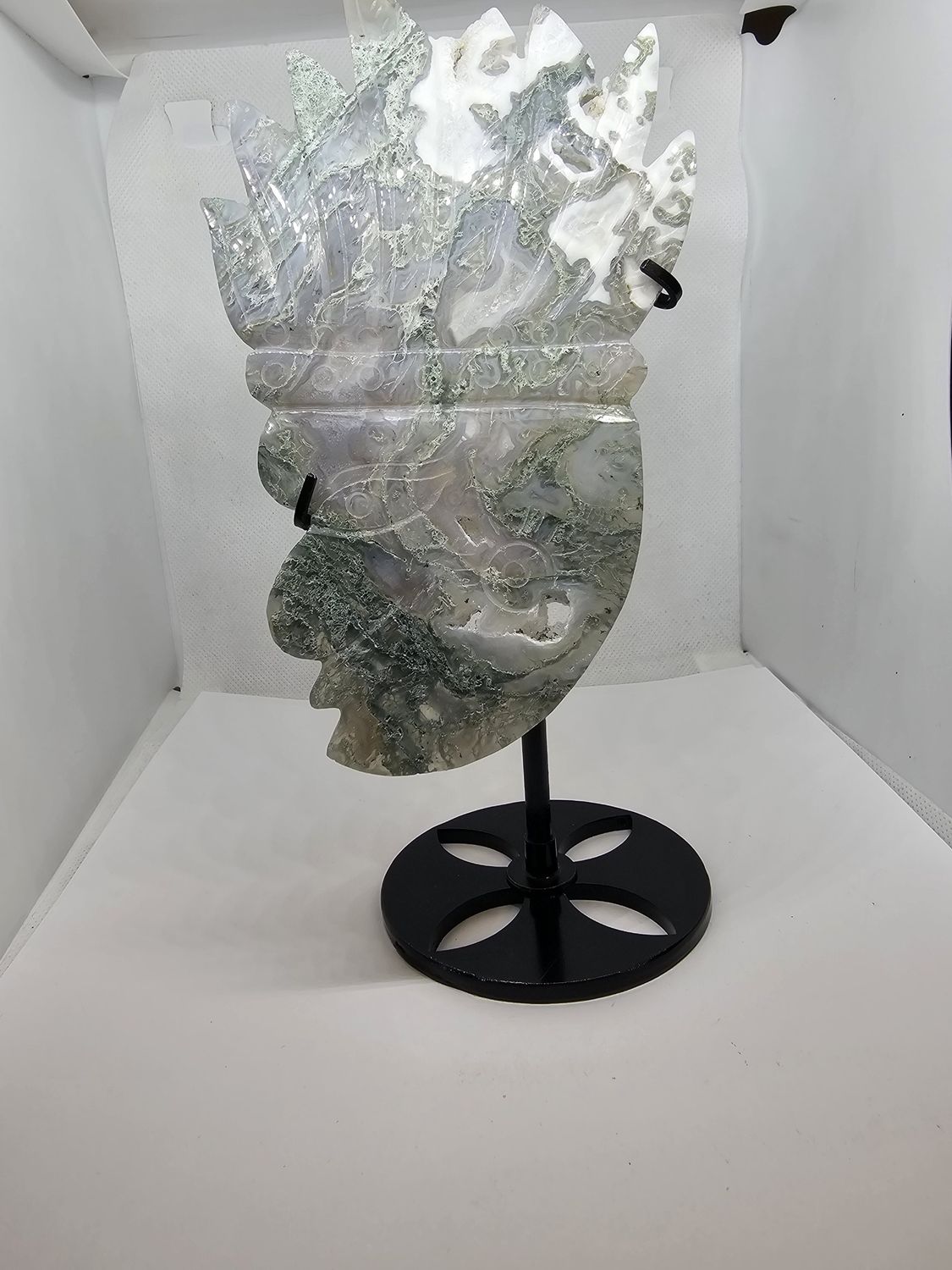 green moss agate Indian head